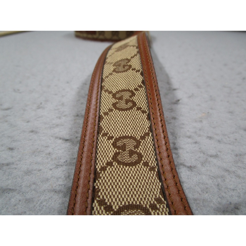 Gucci GG Supreme Canvas Interlocking G Buckle Belt Brown Leather 259982 100-40 - Picture 5 of 9